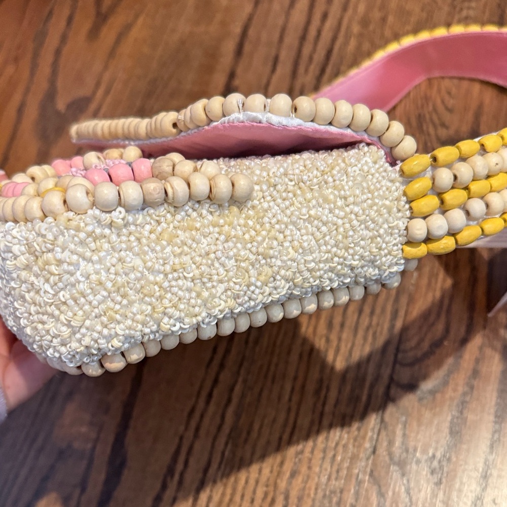 Beaded Pink and Yellow Women's Bag - Picture 6 of 7